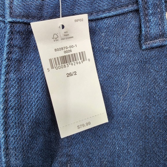 Banana Republic Wide Leg Jeans 26/2 High Rise Relaxed Fit Dark Wash NWT - Picture 3 of 9